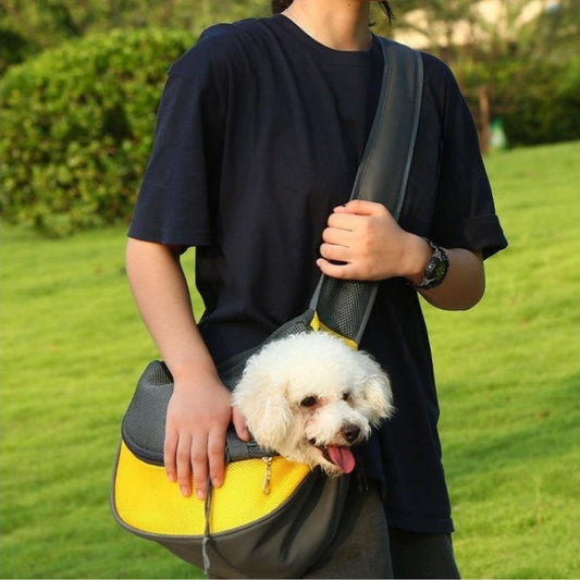Outdoor Travel Mesh Oxford Pet Puppy Carrier Handbag Pouch Single Shoulder Bag Sling Mesh Comfort Travel Tote Shoulder Bags